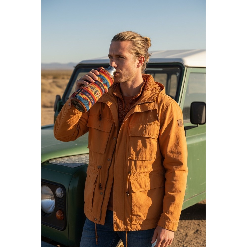 Vintage Eddie Bauer Mustard‎ Ochre Hooded Field Utility Jacket Large Gorpcore